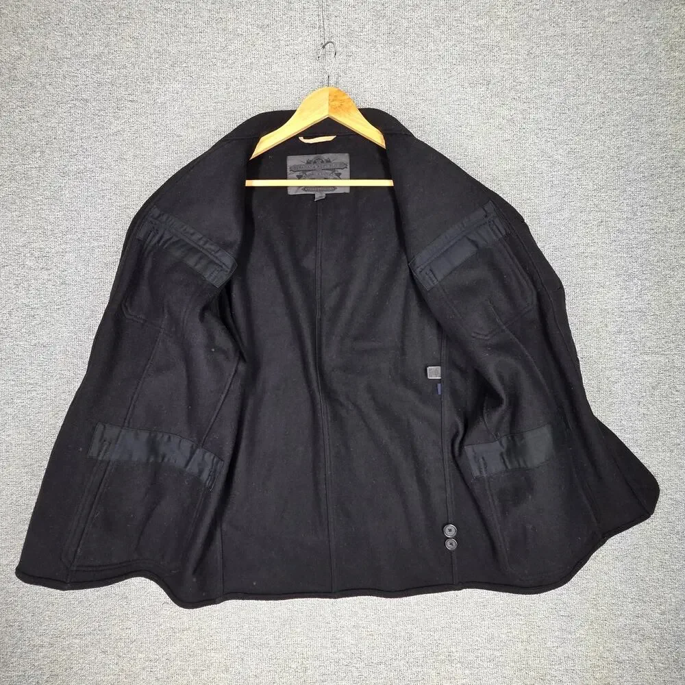 BANANA REPUBLIC TRAVEL & SAFARI 100% WOOL FIELD JACKET – BLACK – SIZE MEDIUM